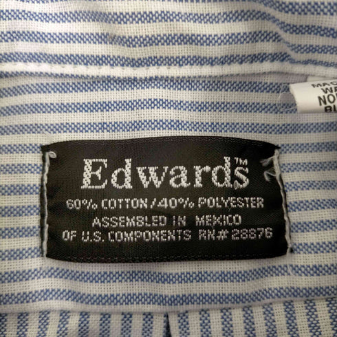 エドワーズ edwards L/S フロント刺繍ストライプBDシャツ メンズ 15 1/2