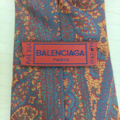 バレンシアガ BALENCIAGA イタリア製 ペイズリー柄 シルク ネクタイ メンズ
