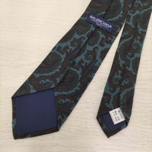 バレンシアガ BALENCIAGA 日本製 ペイズリー柄 シルク ネクタイ メンズ