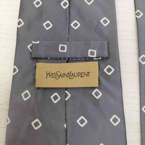イヴサンローラン Yves Saint Laurent イタリア製 総柄 シルク ネクタイ メンズ