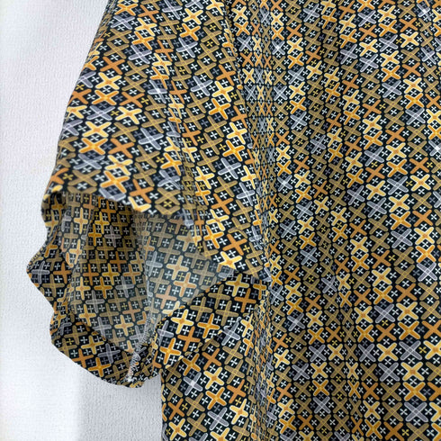 CELINI 半袖ポリエステル総柄シャツ メンズ XL