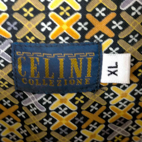 CELINI 半袖ポリエステル総柄シャツ メンズ XL