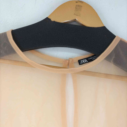 ザラ ZARA バックボタン シアーブラウス レディース JPN:M