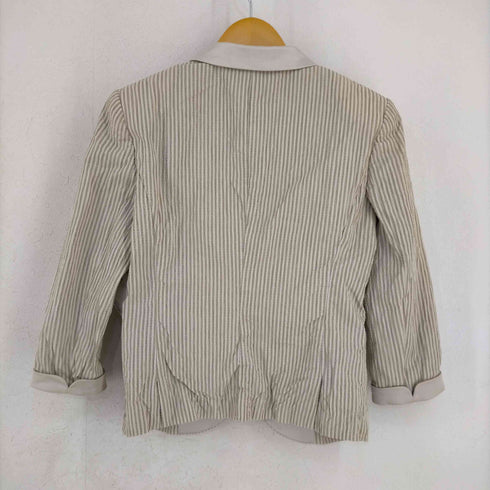 ダブルスタンダードクロージング DOUBLE STANDARD CLOTHING ALIBINO TORELLO VIERA ショールカラージャケット ストライプ レディース JPN:38