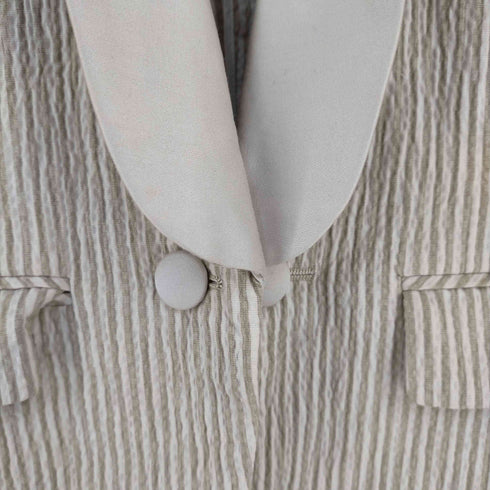 ダブルスタンダードクロージング DOUBLE STANDARD CLOTHING ALIBINO TORELLO VIERA ショールカラージャケット ストライプ レディース JPN:38