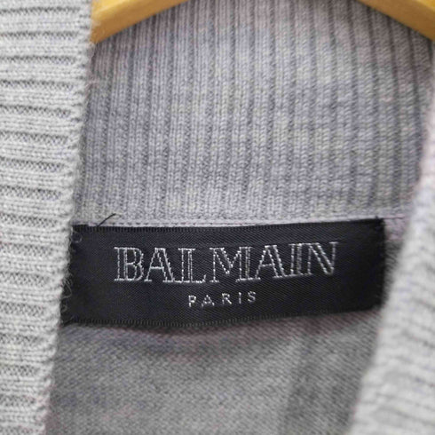 バルマン BALMAIN ハイネック ビジュー クラウン ロゴ 刺繍 ウール ニット レディース 9
