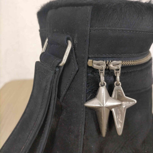 Thierry Mugler ロゴジップ スエードハラコドラムバッグ レディース