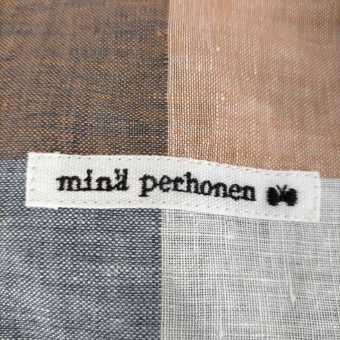 ミナペルホネン mina perhonen choucho バタフライ刺繍 マルチカラーチェックリネントートバッグ レディース