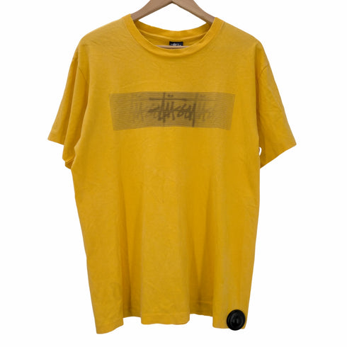 ステューシー Stussy OLD 紺タグ USA製 ショーンロゴ SSLINK モザイク加工 プリントクルーネックTシャツ メンズ import:L