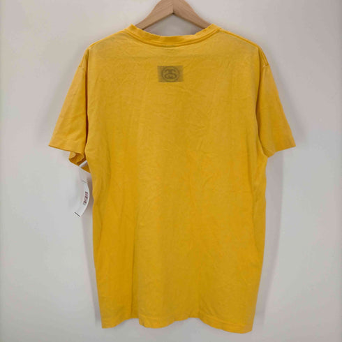 ステューシー Stussy OLD 紺タグ USA製 ショーンロゴ SSLINK モザイク加工 プリントクルーネックTシャツ メンズ import:L