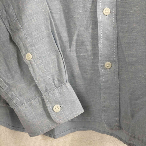 エディーバウアー Eddie Bauer ノーカラー リネンコットンシャツ メンズ JPN:M