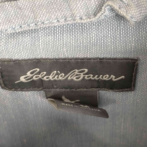 エディーバウアー Eddie Bauer ノーカラー リネンコットンシャツ メンズ JPN:M