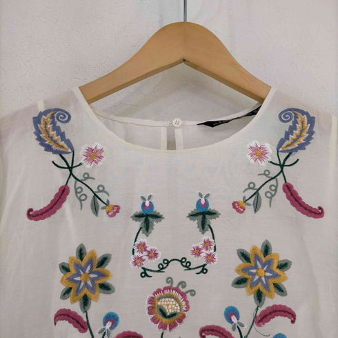 ザラ ZARA フラワーエンブロイダリー ワンピース レディース import:M