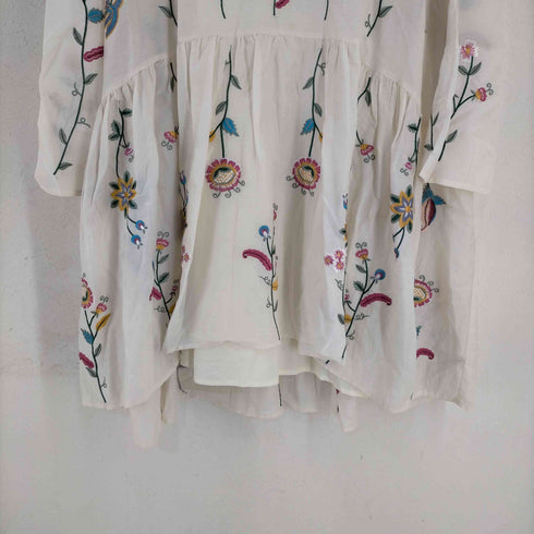 ザラ ZARA フラワーエンブロイダリー ワンピース レディース import:M