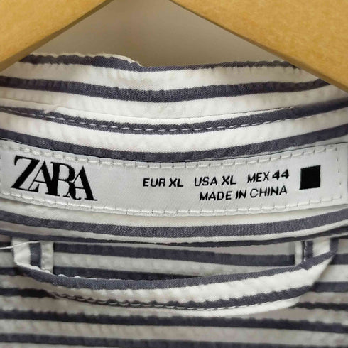 ザラ ZARA シアサッカー半袖シャツ メンズ XL