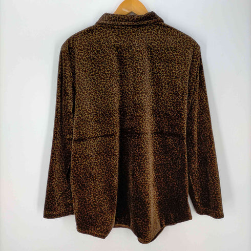 SOLUTIONS USA製 L/S ベロアレオパードシャツ レディース JPN:L