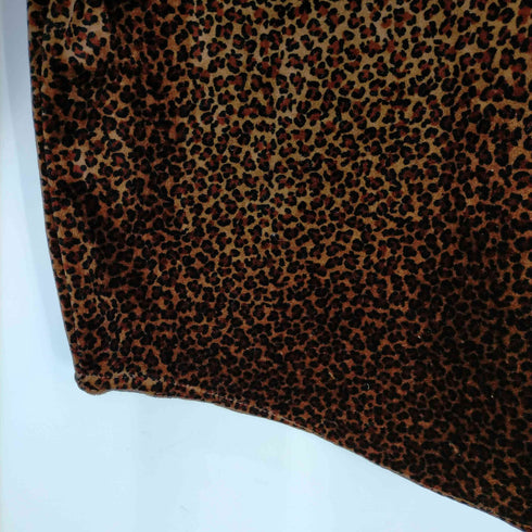 SOLUTIONS USA製 L/S ベロアレオパードシャツ レディース JPN:L