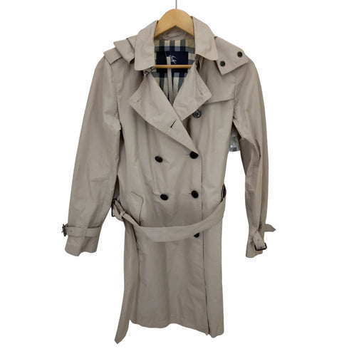 バーバリーロンドン BURBERRY LONDON 裏地ノパチェック パッカブルポーチ付き ナイロントレンチコート レディース DE:38