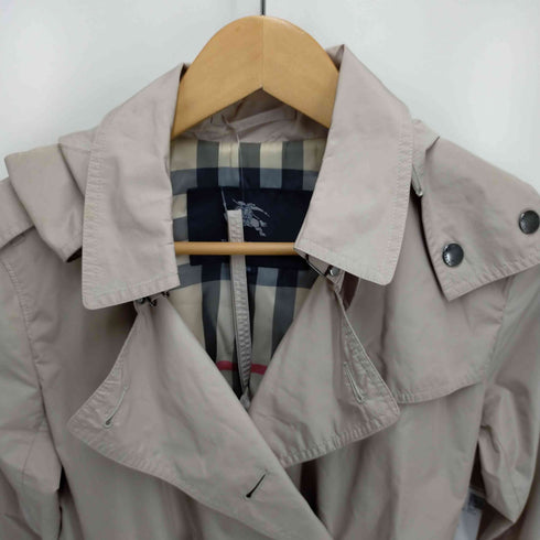 バーバリーロンドン BURBERRY LONDON 裏地ノパチェック パッカブルポーチ付き ナイロントレンチコート レディース DE:38