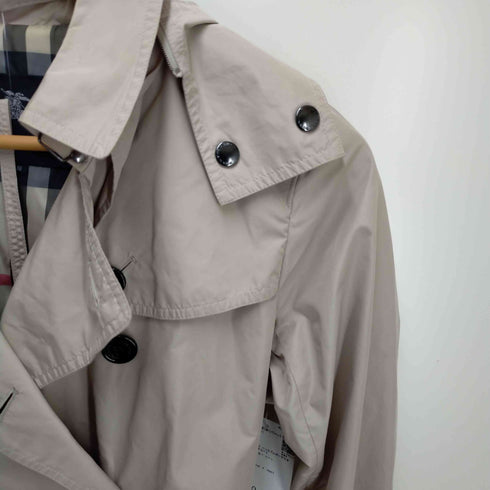 バーバリーロンドン BURBERRY LONDON 裏地ノパチェック パッカブルポーチ付き ナイロントレンチコート レディース DE:38