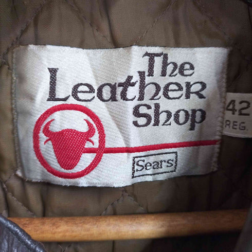 シアーズ Sears 70s The Leather Shop MADE IN USA G1 レザーフライトジャケット EMAR ZIPPER メンズ US:42