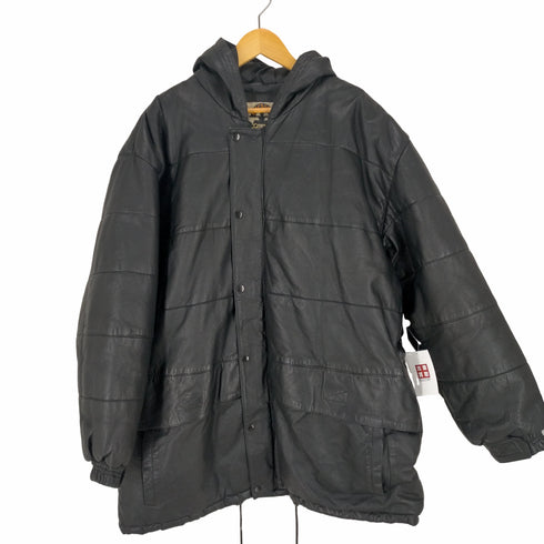 PHASE2 90S オーバーサイズ 本革 フーデッド中綿レザージャケット メンズ import:XL