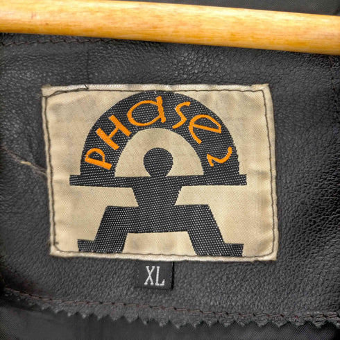 PHASE2 90S オーバーサイズ 本革 フーデッド中綿レザージャケット メンズ import:XL
