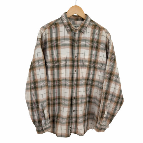 エディーバウアー Eddie Bauer 白タグ フラップポケット チェック レギュラーカラーシャツ メンズ import:L