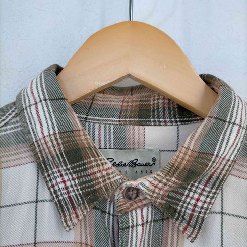 エディーバウアー Eddie Bauer 白タグ フラップポケット チェック レギュラーカラーシャツ メンズ import:L