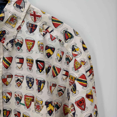 トミーヒルフィガー TOMMY HILFIGER フラッグタグ エンブレム 総柄 ボタンダウン長袖シャツ メンズ import:M