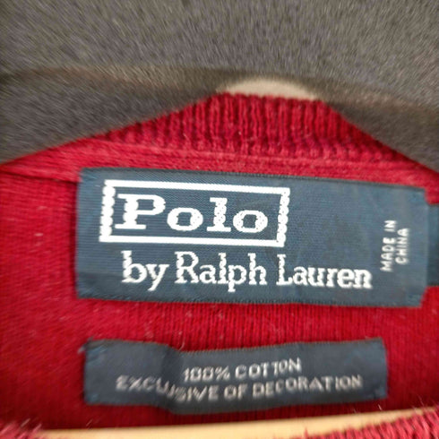 ポロバイラルフローレン Polo by RALPH LAUREN ポニー刺繍 前V コットンニット メンズ import:M