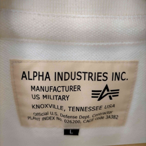 アルファインダストリーズ ALPHA INDUSTRIES ワッペン鹿の子ポロシャツ メンズ import:L