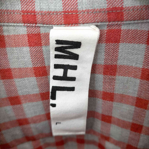 エムエイチエル MHL. 格子チェックコットンリネンS/Sシャツ メンズ JPN:M