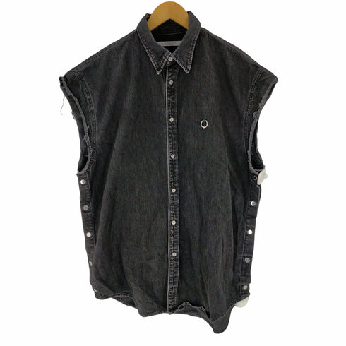 ジョンローレンスサリバン JOHN LAWRENCE SULLIVAN OVERSIZED SLEEVELESS SH カットオフデニムシャツ メンズ JPN:46
