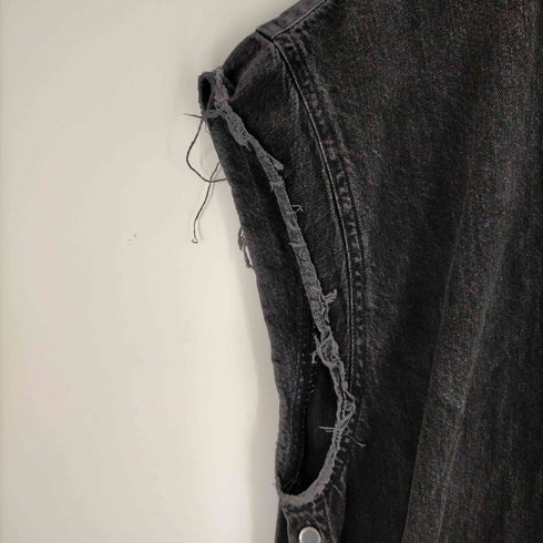 ジョンローレンスサリバン JOHN LAWRENCE SULLIVAN OVERSIZED SLEEVELESS SH カットオフデニムシャツ メンズ JPN:46