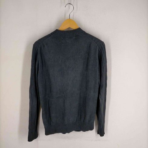 エディーバウアー Eddie Bauer ケーブル編み ジップアップコットンニット メンズ import:S