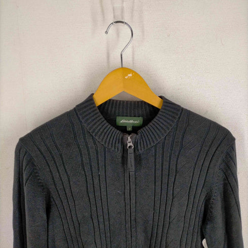 エディーバウアー Eddie Bauer ケーブル編み ジップアップコットンニット メンズ import:S