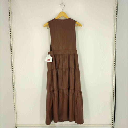 ザラ ZARA ネオレザー フリルティアードジャンパースカート レディース import:S