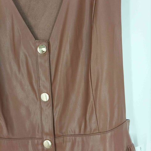ザラ ZARA ネオレザー フリルティアードジャンパースカート レディース import:S