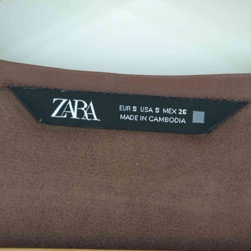 ザラ ZARA ネオレザー フリルティアードジャンパースカート レディース import:S