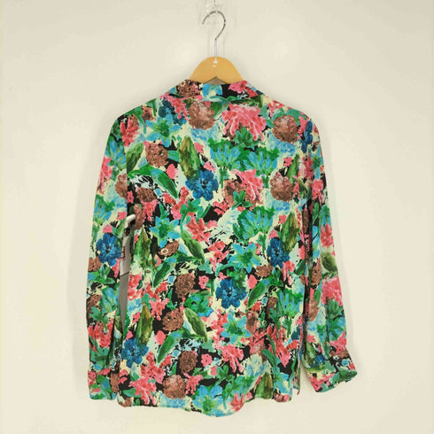 ザラ ZARA 花柄 開襟 スキッパーブラウス レディース import:XS