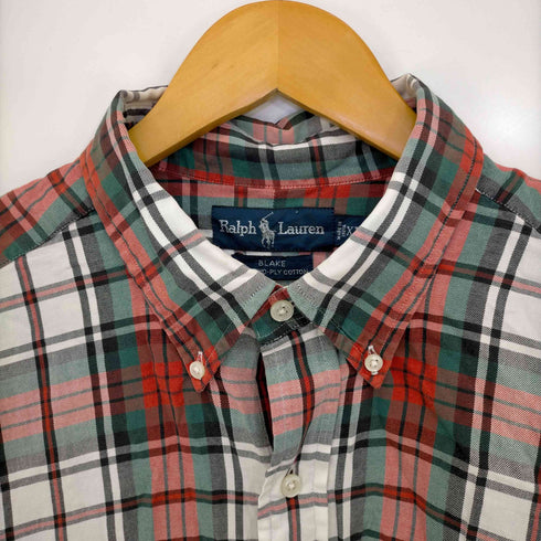 ラルフローレン RALPH LAUREN 90s BLAKE TWO-PLY COTTON ポニー刺繍 ボタンダウンチェックシャツ メンズ import:XL