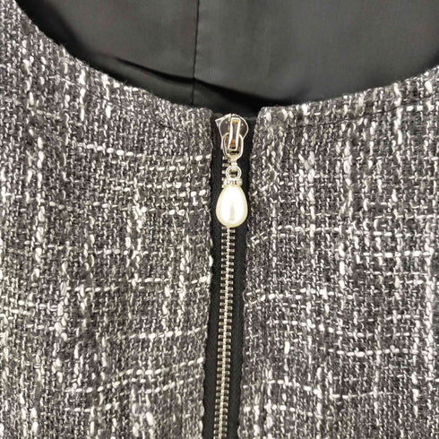 トッコクローゼット tocco closet ポケット付きフロントジップツイードジャンパースカート レディース JPN:M