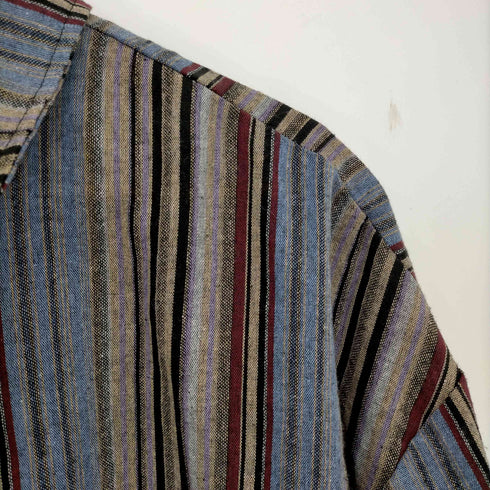 NAGAWL ゆったりストライプ長袖シャツ マルチカラー メンズ XL