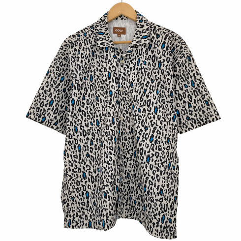 ゴルフワン GOLF WANG レオパード オープンカラーシャツ メンズ import:M