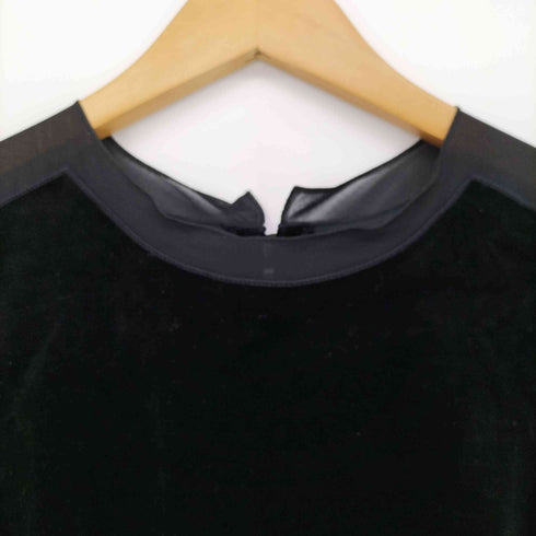 VELOUR NOIR by FOXEY NEWYORK ベロア シアー 切り替え ミニ丈 ドレス ワンピース レディース JPN:38