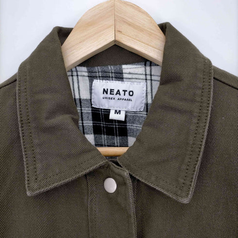 NEATO 裏地チェック 裾カットオフ スナップボタン カバーオール レディース import:M