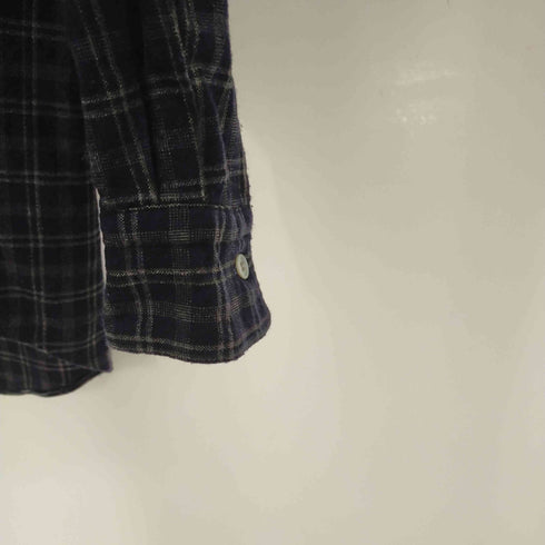コムデギャルソンオム COMME des GARCONS HOMME AD1997 田中期 田中オム オープンカラーウールチェックシャツ 開襟 2ポケット ボックスシルエット メンズ