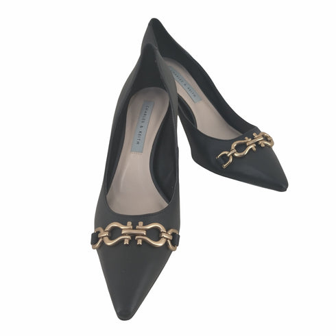チャールズキース CHARLES & KEITH チェーンリンク ポインテッドトゥパンプス レディース JPN:37