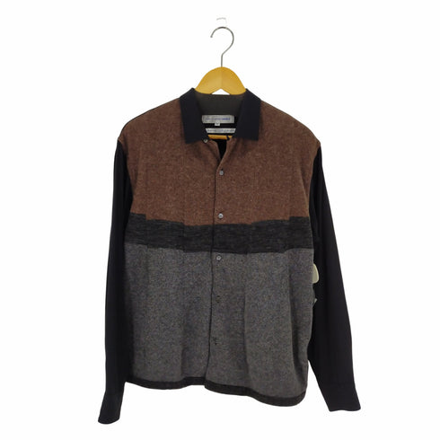 コムデギャルソンシャツ COMME des GARCONS SHIRT 90S 仏製 フランス製 ウール レーヨン 切替シャツ オープンカラー 開襟 メンズ JPN:M